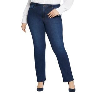 NYDJ Women's Plus Slim Bootcut Jeans 26W Dark Norwalk Wash Tuck Technology Denim